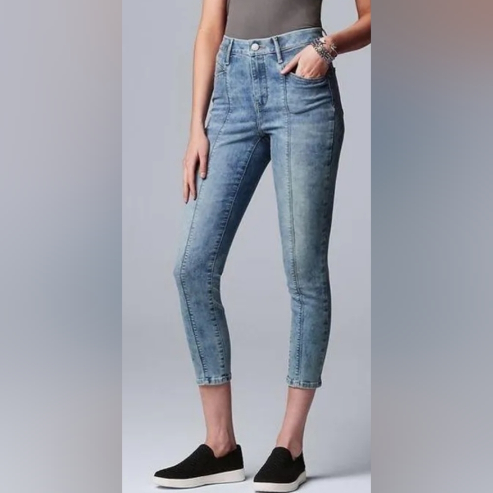 SIMPLY VERA VERAWANG Stone Washed Skinny Ankle High-Rise Size 4